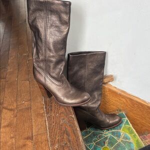 Aldo Metallic Brown Heeled Boots